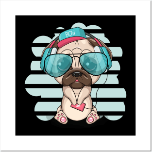 Cute little Pug Dog Posters and Art